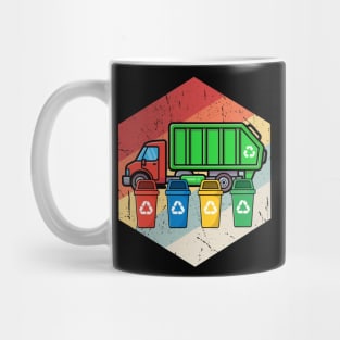 Vintage Retro Recycling Trash Kids Garbage Truck Mug